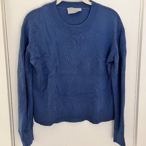 Everlane Boxy Soft Cotton Square Crew Sweater, Royal Blue XS
